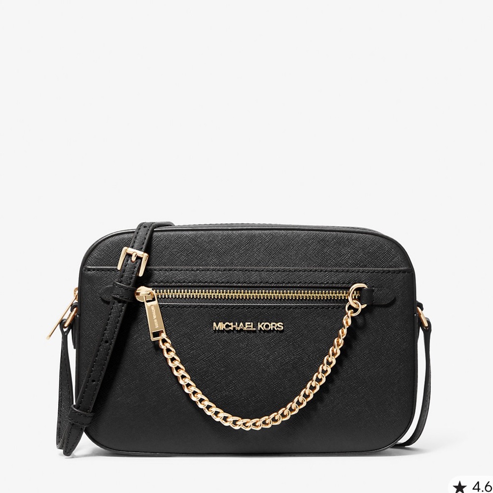 Michael Kors Black Crossbody with Gold Chain
